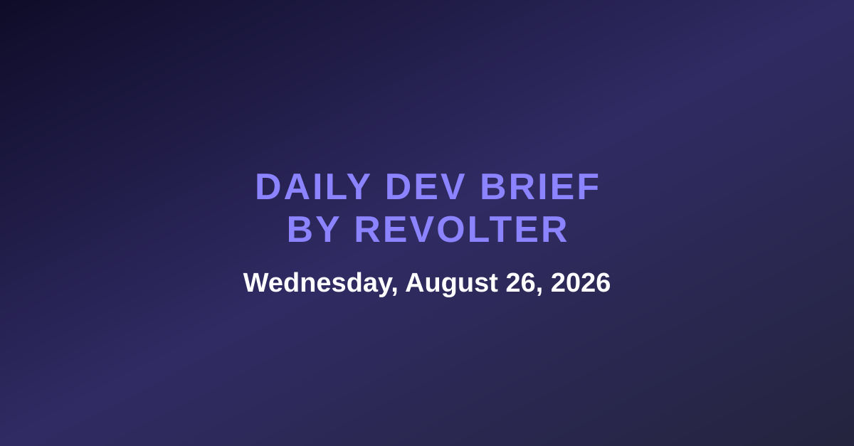 Daily dev brief by Revolter, Wednesday, August 26, 2026